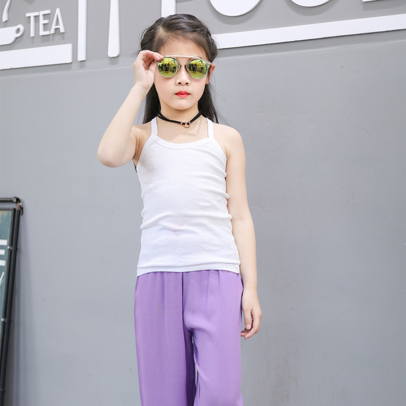 Camiseta de algodón para niños en forma de I para niñas pequeña camisola para niños ropa interior para niñas de verano