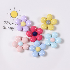 廠家半立體五瓣花樹脂兒童飾品配件 文具盒收納盒垃圾桶裝飾