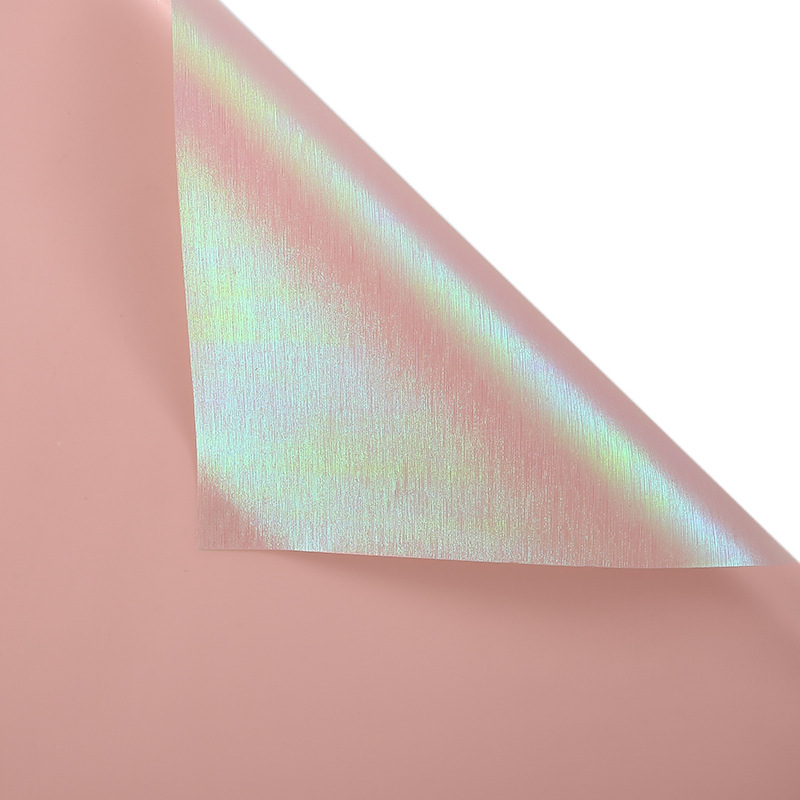 Fábrica de fiestas de flores al por mayor nuevos productos coloridos láser flor de embalaje de flores de color sólido impermeable paquete de papel de embalaje de flores