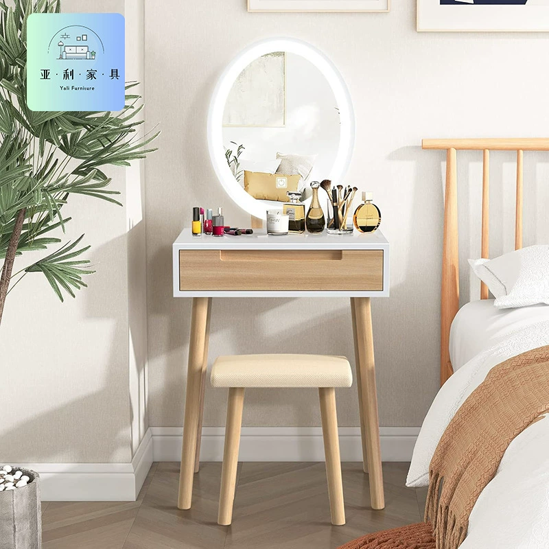 Трансграничная внешняя торговля, современный простой туалетный столик для спальни с зеркалом, столик для макияжа, маленькая квартира, легкий роскошный туалетный столик для хранения, табурет