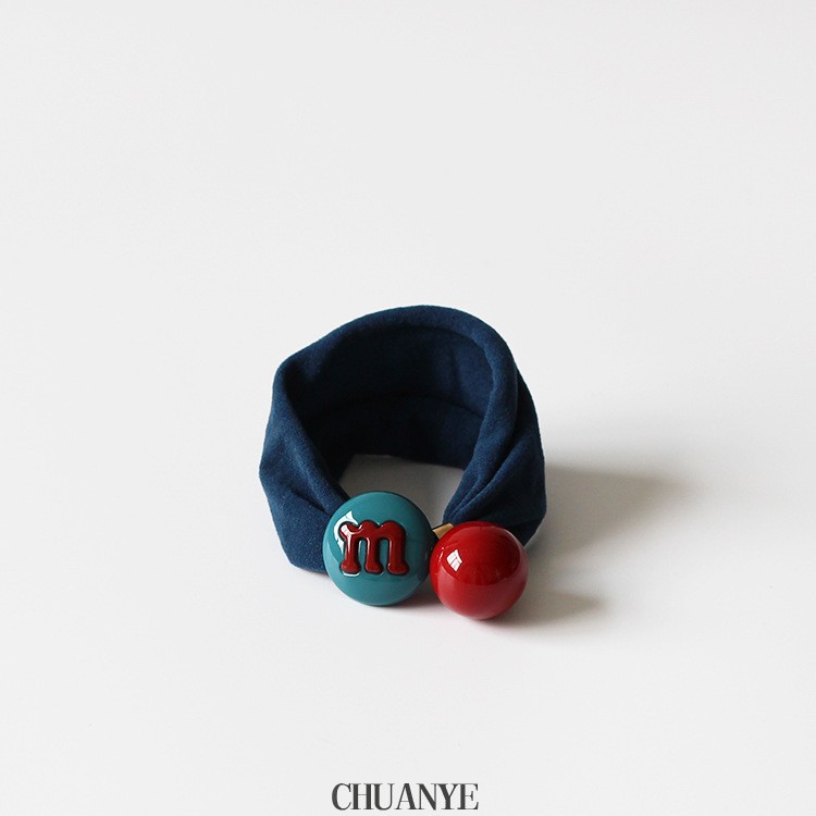 2025 Japanese and Korean Solid Color Bead Rubber Band Women's New Simple and Cute Hair Rope Without Hair Ties and No Marks Headband Hair Accessories