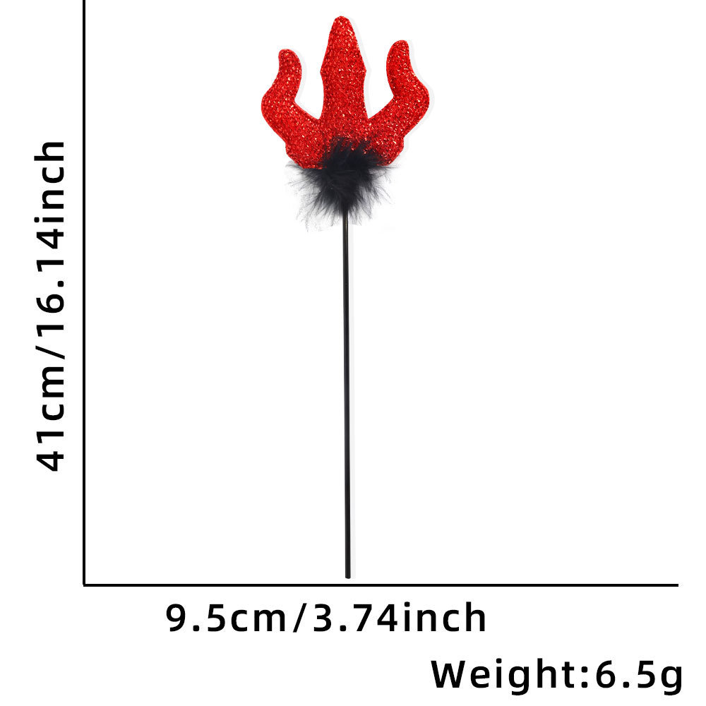 Transfronterizo Halloween set de diablo rojo festivo baile de máscaras props espectáculo de cuernos de toro anillo tridente varita mágica