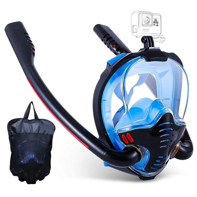 Nueva máscara de buceo totalmente seca, máscara facial completa SnorkelMask, conjunto de máscara de buceo libre antivaho