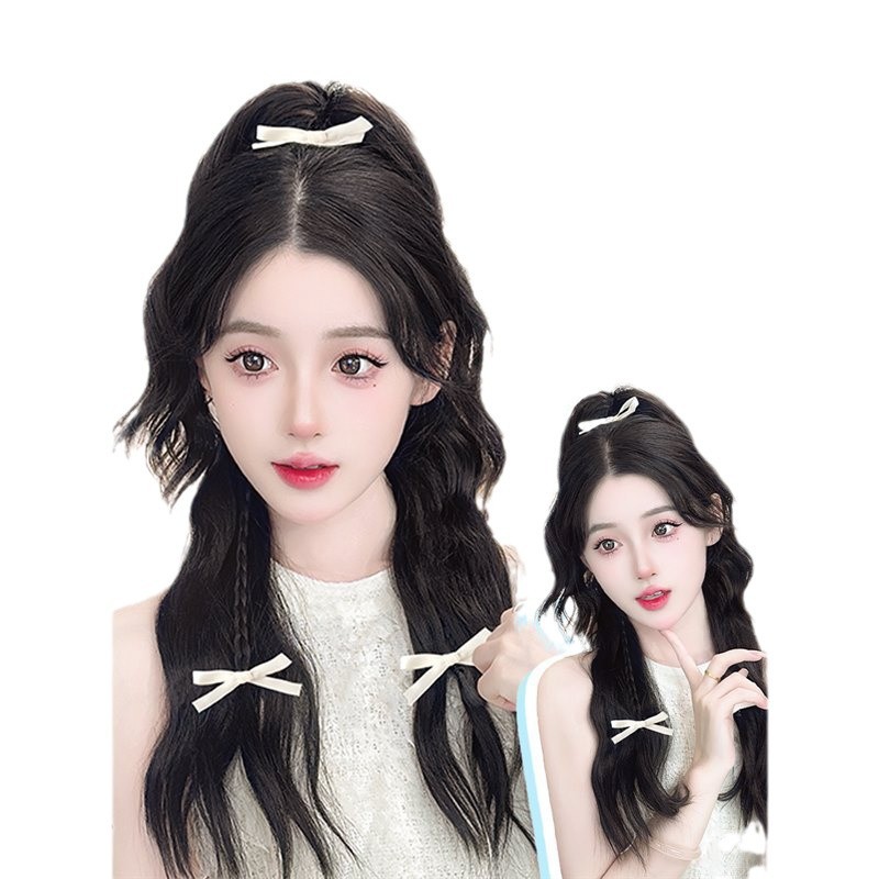 Perruca trenzada de cola de caballo mujer simulación clip de agarre cráneo alto arco trenzada de boxeo medio atado de dopamina y2k trenzada perruca
