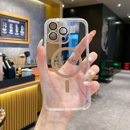 Suitable for iPhone 15 Ice-Transparent Magnetic Phone Case 14Promax Apple Magsafe Anti-Fall 13 Protective Case 12 Suitable for iPhone 15 Ice-Transparent Magnetic Phone Case 14Promax Apple Magsafe Anti-Fall 13 Protective Case 12