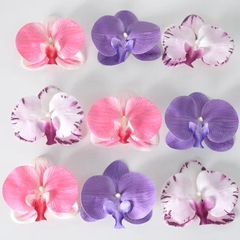 シミュレーション3dゴム胡蝶蘭の花の頭のお土産の服の装飾の精巧な結婚式の装飾品の偽の花のdiyの頭の飾りの花