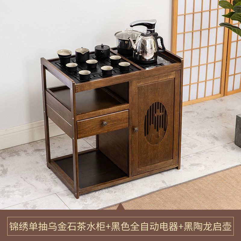 茶台茶车家用茶水柜实木小茶桌茶几功夫茶具套装全自动烧水壶一体|undefined