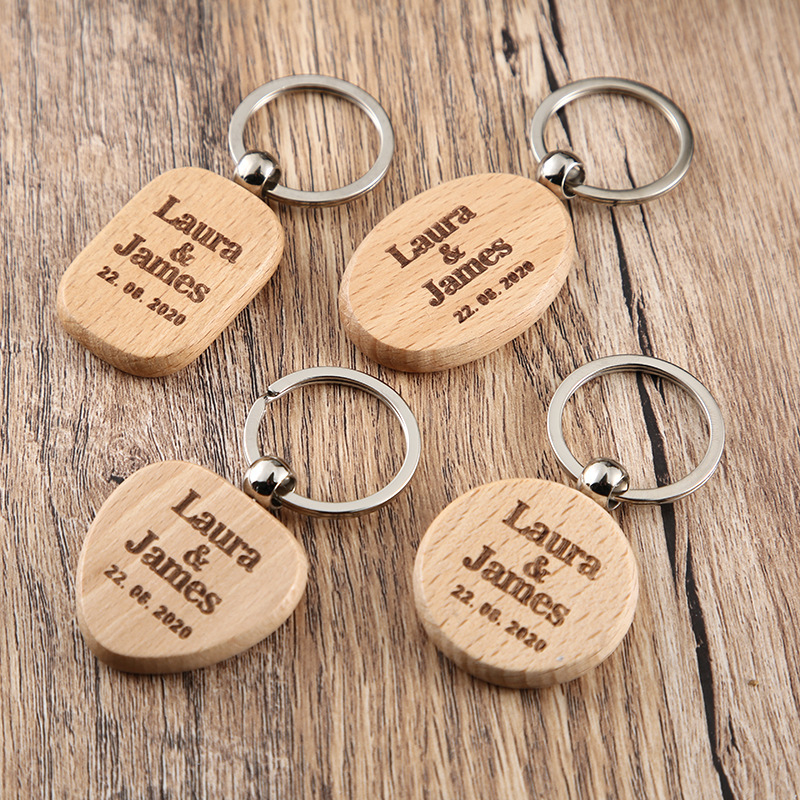 Lettering keychain wooden lettering wedding wooden ornaments letter name card keychain wooden small gift