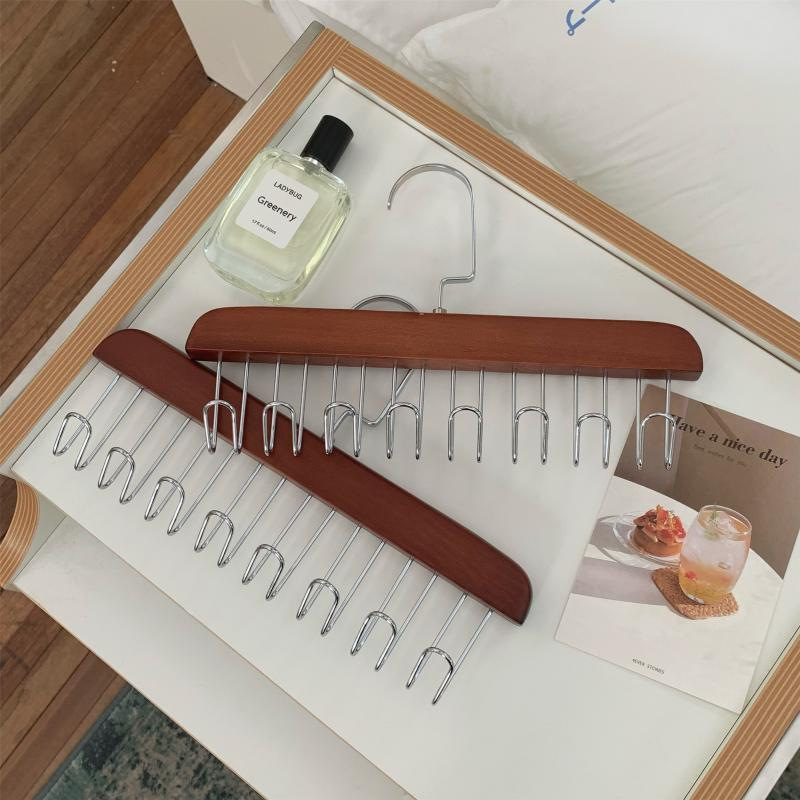 实木衣架内衣背心木质收纳架  领带挂多功能挂钩服装店晾衣架|undefined