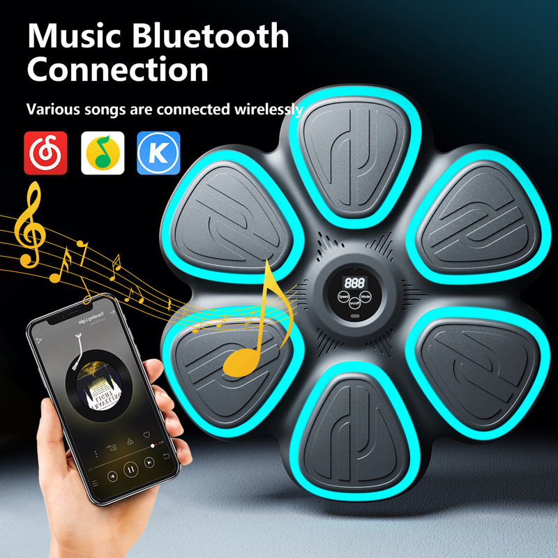 新型子供用フィットネス音楽ボクシングマシンbluetoothスマート壁掛け式ボクシング標的反応訓練器材壁標的|undefined