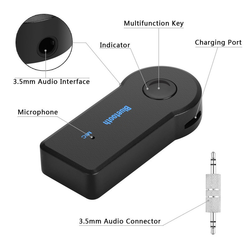 Bt350 auxブルートゥースレシーバー3.5mmワイヤレスカーアダプターcarbluetooth車載オーディオ|undefined