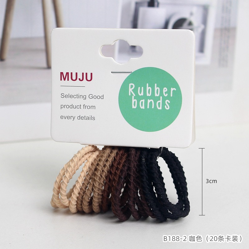 [Carga de tarjeta] sensación de alto nivel coreano de cabello de código de barras de moda de alta elasticidad de cabello anillo de cabello correa de cola de caballo