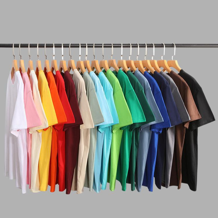 Heavy 200g cotton loose short sleeve men's and women's solid color drop shoulder T-shirt casual half sleeve base shirt