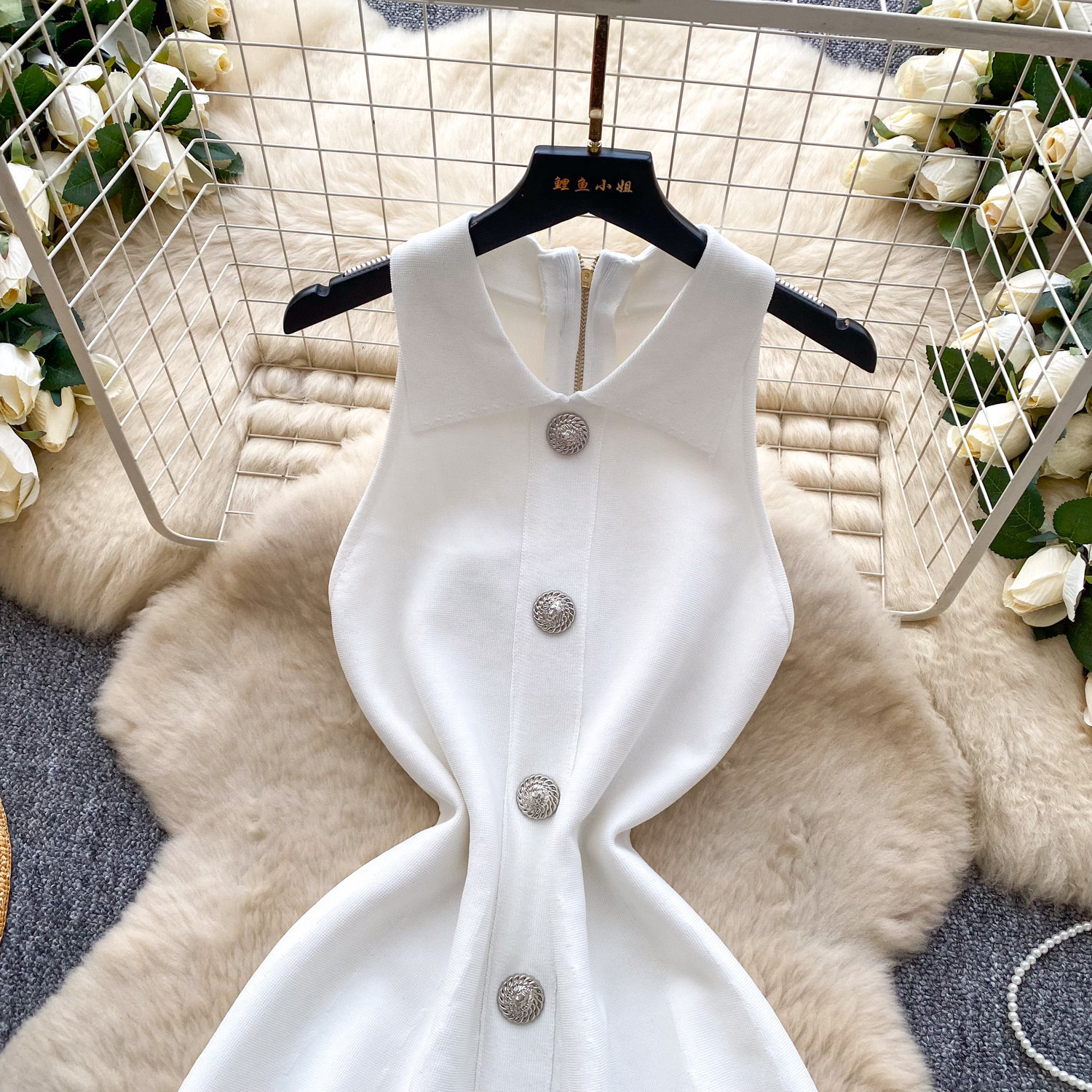 2026 Spring New Style Vest Knit Dress, Sleeveless, Waist Cinching, A Line Skirt, Suitable For Petite Figures, Perfect As An Inner Layer Dress_ecoleips.com