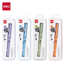 得力S5钢笔明尖小学生用品文具可换墨囊练字笔钢笔套装带吸墨器