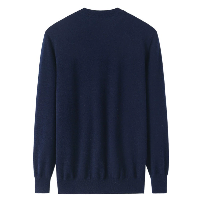 Внутренняя Монголия, двухниточный простой вязаный свитер из чистого кашемира с круглым вырезом, городской Повседневный свободный свитер на 12 игл для мужчин