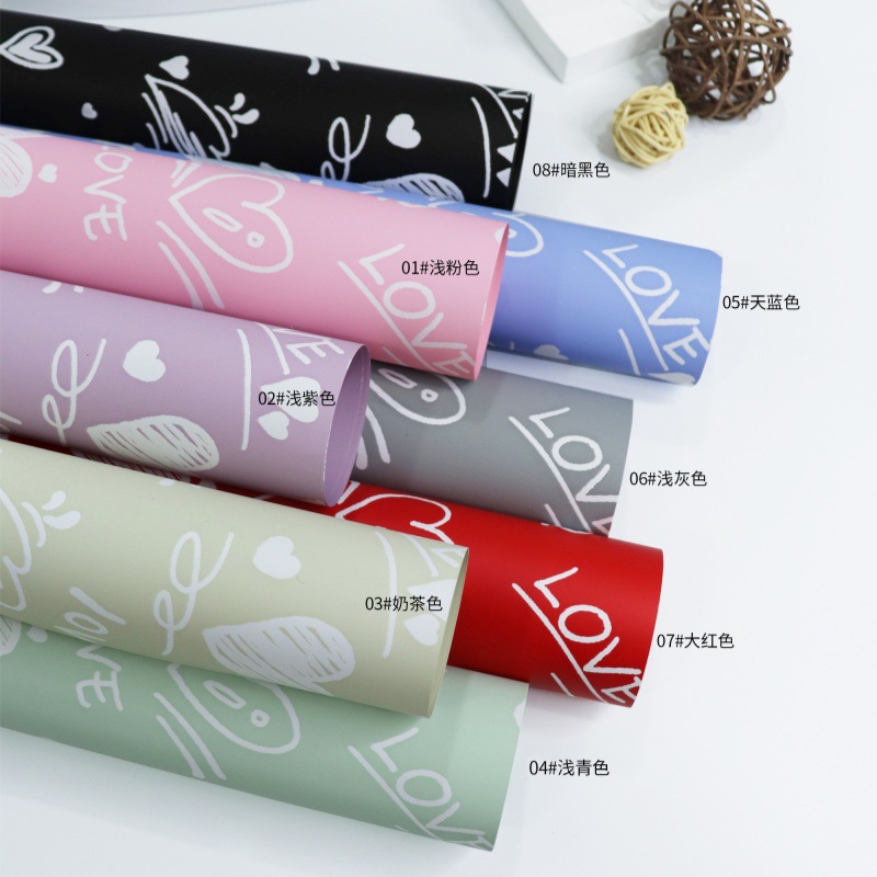 Fabricante de fiestas de flores al por mayor nuevos productos transfronterizos, ramo de San Valentín, papel de embalaje, floristería, papel de embalaje de flores a prueba de agua, materiales