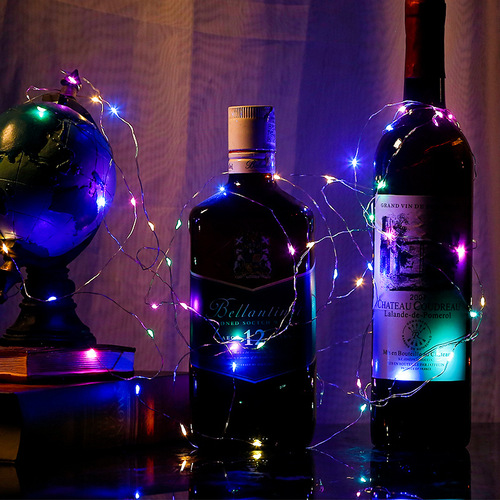 LED Copper Wire Light String Colorful Lights Fresh Flower Bouquet Decoration Gift Box Star Lights Christmas Lights Cake Starry Sky Small White Box