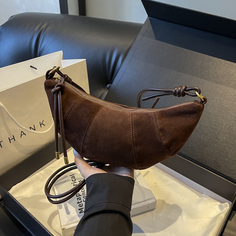 Fashion Leopard Print Croissant Bag Niche Trendy Retro Aesthetic Underarm Bag 2025 New Single Shoulder Crossbody Bag Women's Bag