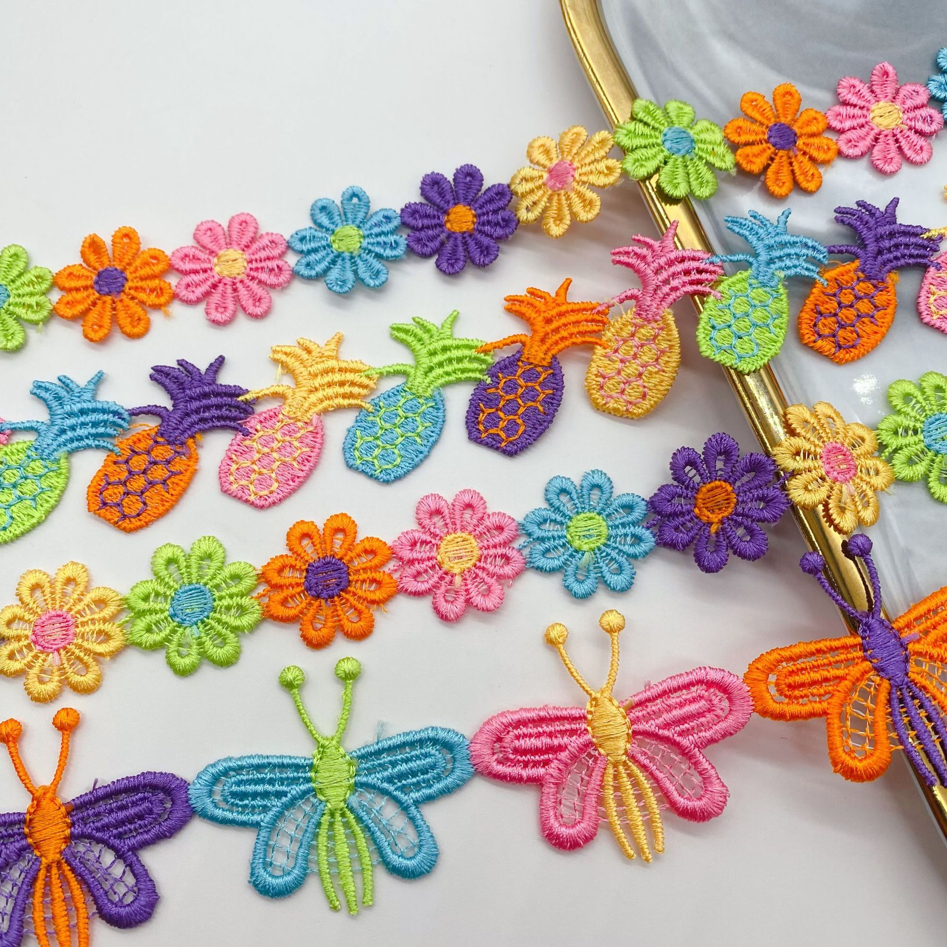 Color de encaje Ropa Decoración Lolita Cuff accesorios amor multicolor poliéster luz código de barras de encaje