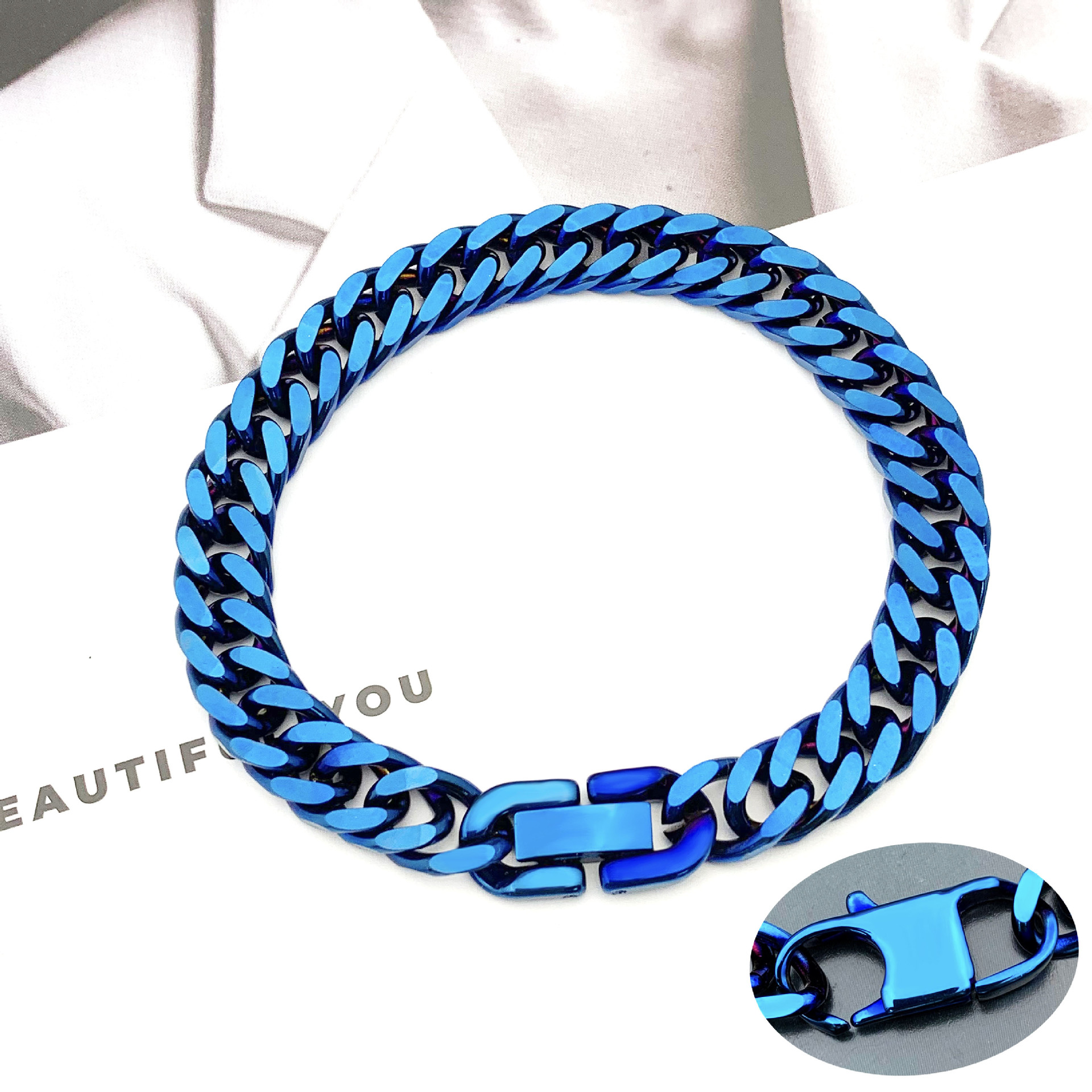 40g Weight Bracelets Classification Titanium Steel Chain Material Cuban Link Chain Curb Chain Chain Type 1 Piece Quantity Daily Occasion Titanium Steel Material Geometric Pattern All Seasons Season Men's Gender Hip-Hop Style Hip-Hop Geometric Titanium Steel Men's Bracelets Men's Chain Bracelets 1