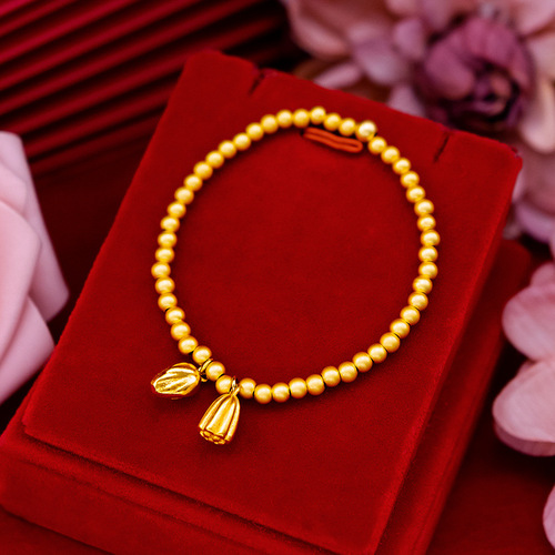 Internet celebrity inherits the same style of Xiaohongshu's Happy Two Worlds Bracelet, Shajin ethnic style lotus pod lotus bracelet