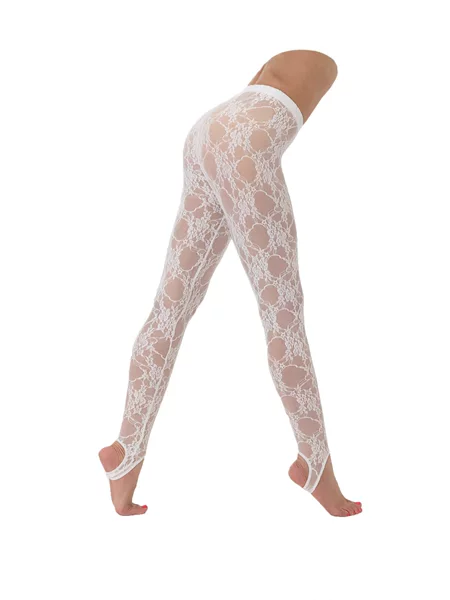 In-Stock Cross-Border European and American Dance Crotchless Sexy Fishnet Lace Erotic Foot-Binding Fitness Pants for Girls with Patterns