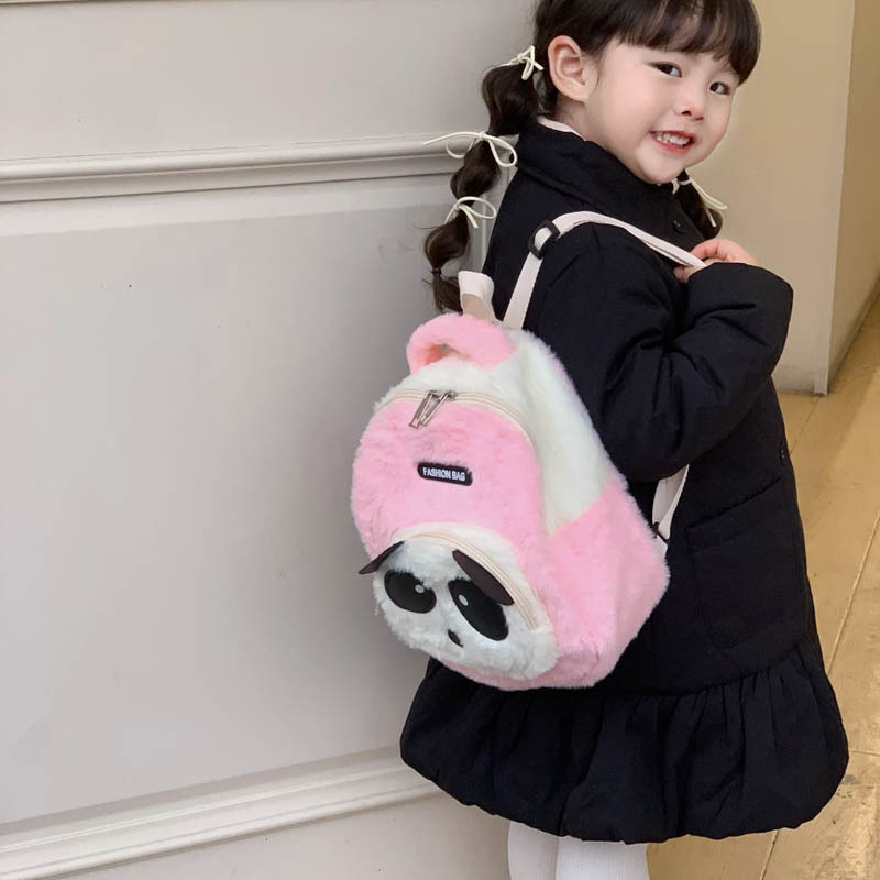 2025 nueva mochila infantil de peluche jardín de infantes caricatura lindo panda pequeña mochila mini mochila bebé