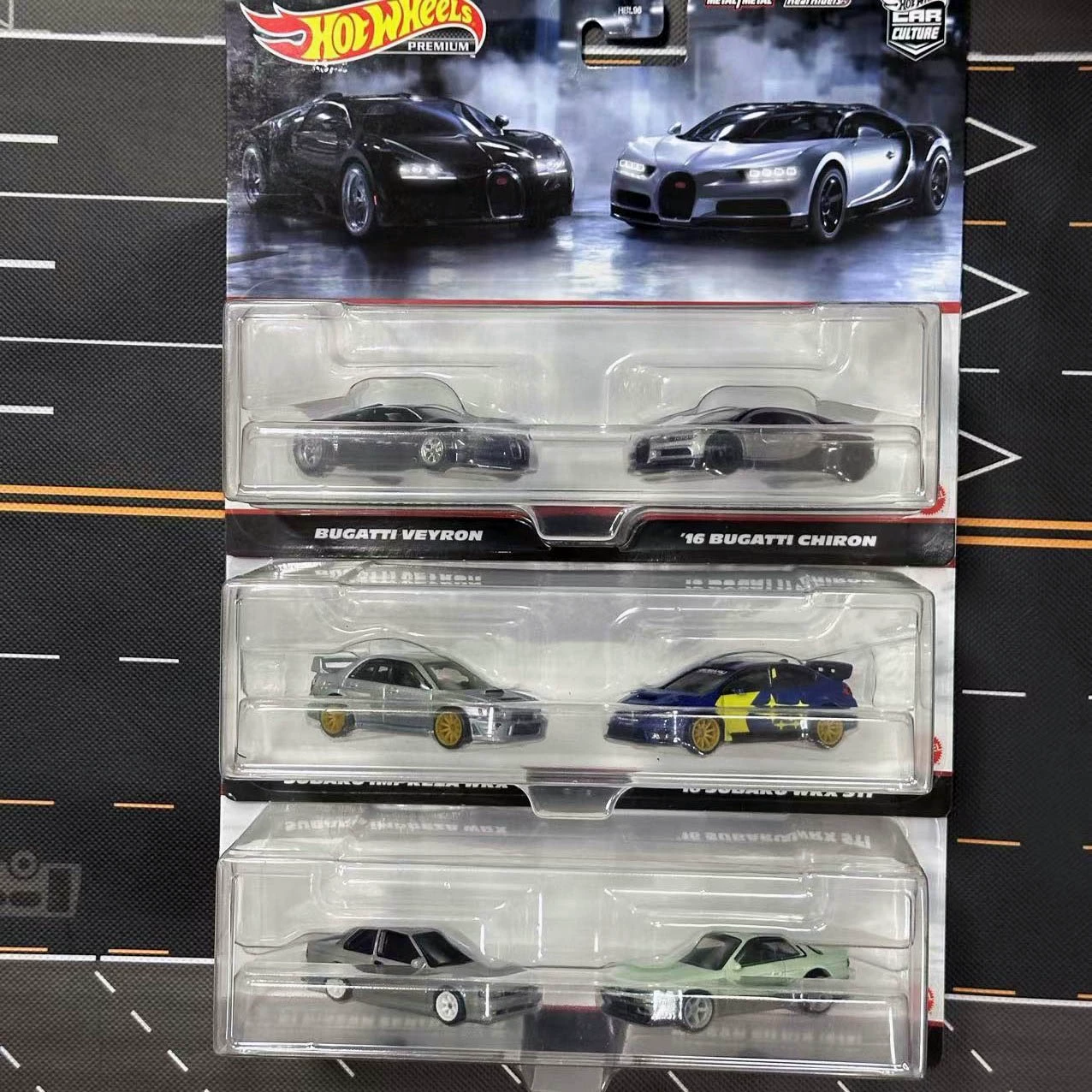 Hot Wheels Двойная крышка автомобиля 2025 Love Collection Mitsubishi Bay Oil GULF Nissan R34 Bugatti HBL96