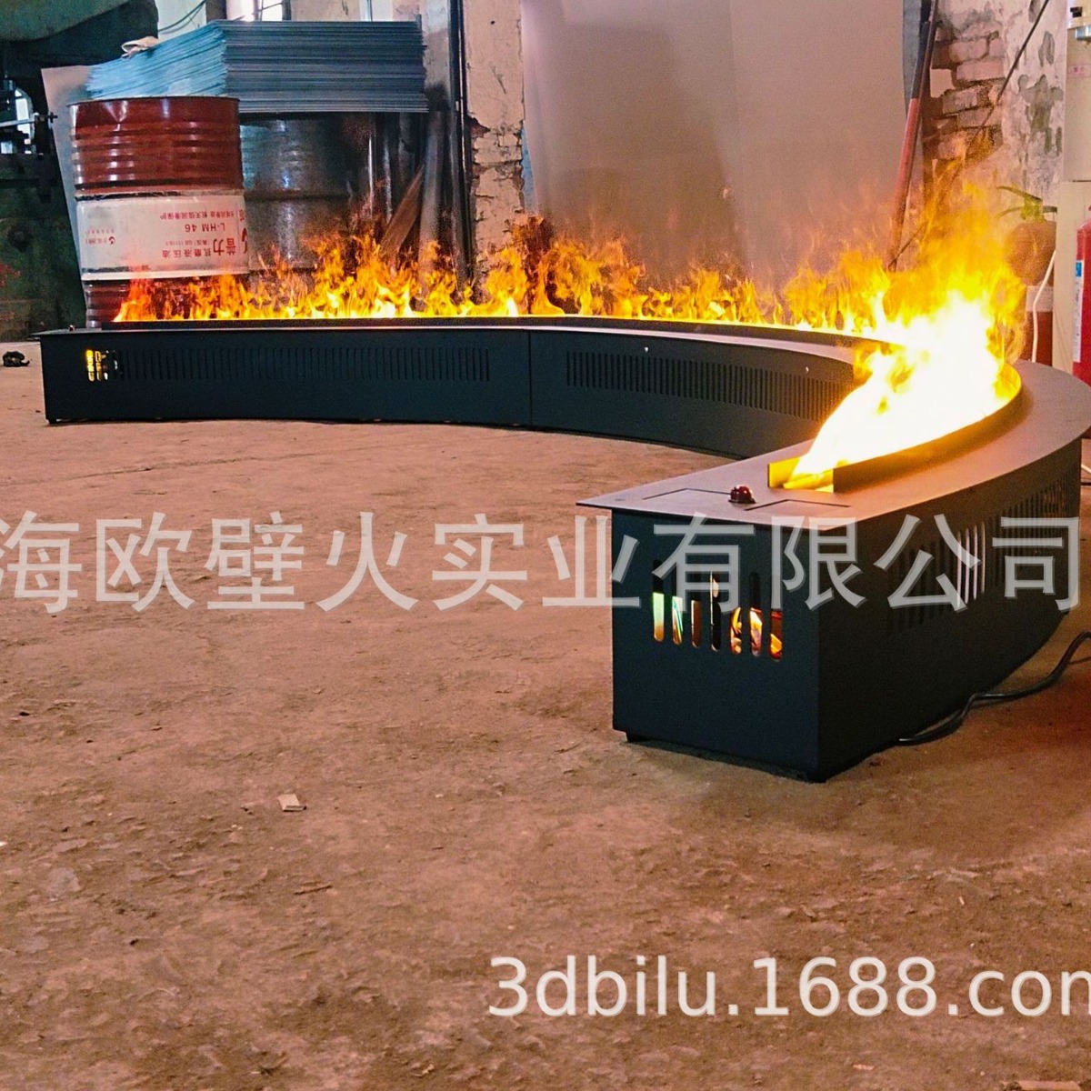 超长仿真3D雾化壁炉|室内室外通用|长方形弧形异形|上海工厂直发