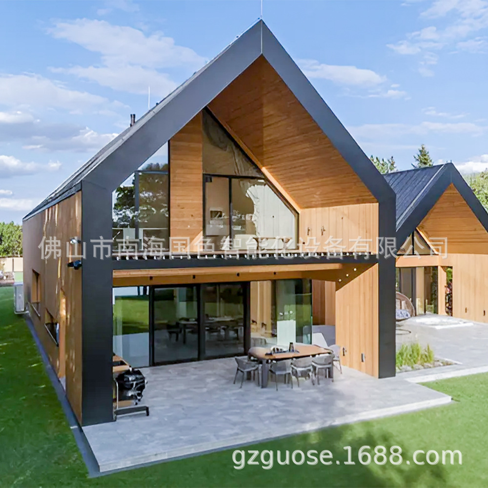 Casa modular de acero ligero Casa de madera anticorrosiva exterior Casa de familia cápsula espacial Casa de contenedores de casa integrada personalizable