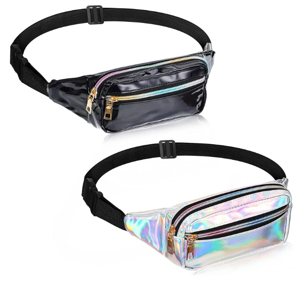 Laser Waist Bag Female PU Patent Leather...