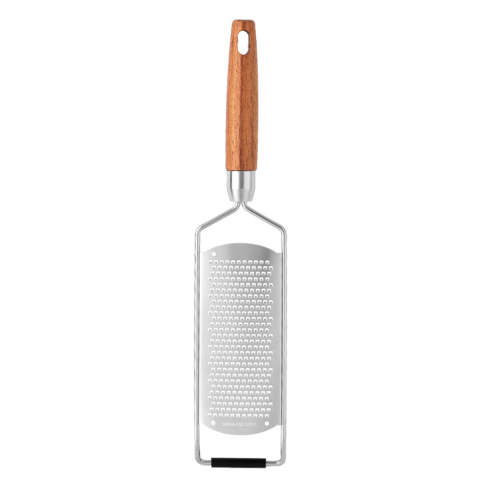 工厂自营304不锈钢多功能厨房刨丝器 柠檬芝士刨实木手柄