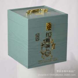 批发木质白酒盒手提式可定多款白酒包装盒翻盖式白酒木箱礼品盒
