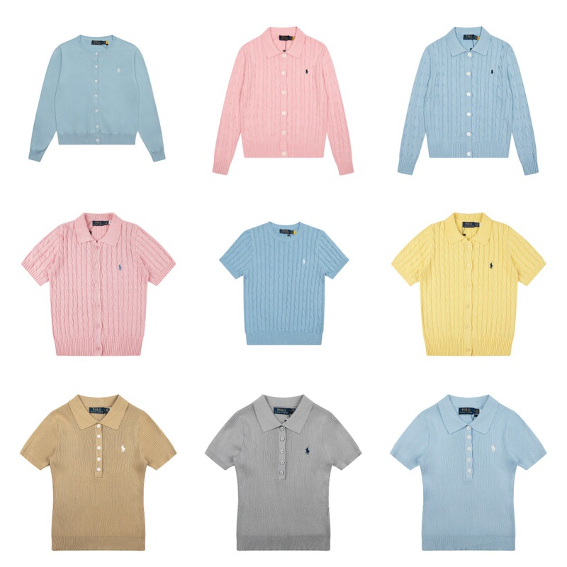 Cross-Border 26Ss Trendy Brand Ralph Classic Pure Style Embroidered Versatile Collared Vest Knit Short-Sleeve T-Shirt Collection