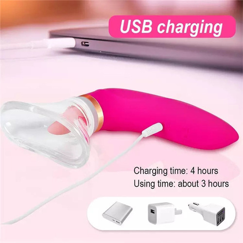Female Vibration Penetration Toy with Soft Silicone Simulated Tongue for Adults