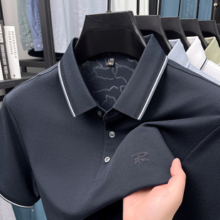Brand New Summer Turtle Print Mercerized Cotton Short-Sleeved Polo Shirt Lapel Casual Soft Breathable T-Shirt Top