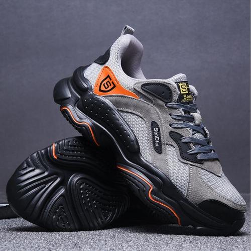 Cross-border factory labor protection shoes for men, breathable, wear-resistant, fly-textured safety protection, anti-smash and puncture-proof work shoes for summer