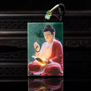 天然A货翡翠玉坠冰种玉石吊坠挂件玉佩项链佛牌玉牌饰品电商直播