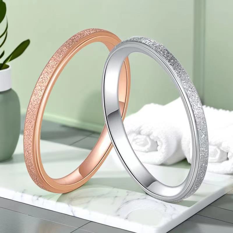 Daily Occasion Wholesale Jewelry Elegant Simple Style Geometric Titanium Steel Plating Rings