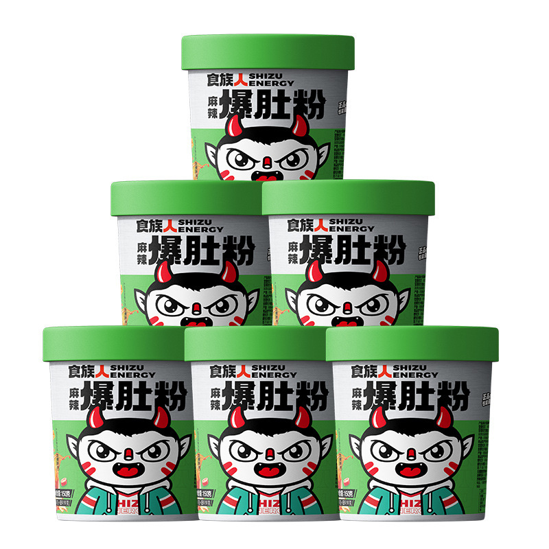 【包邮】食族人麻辣爆肚粉150g*6桶整箱即食冲泡方便粉丝速食米线|undefined