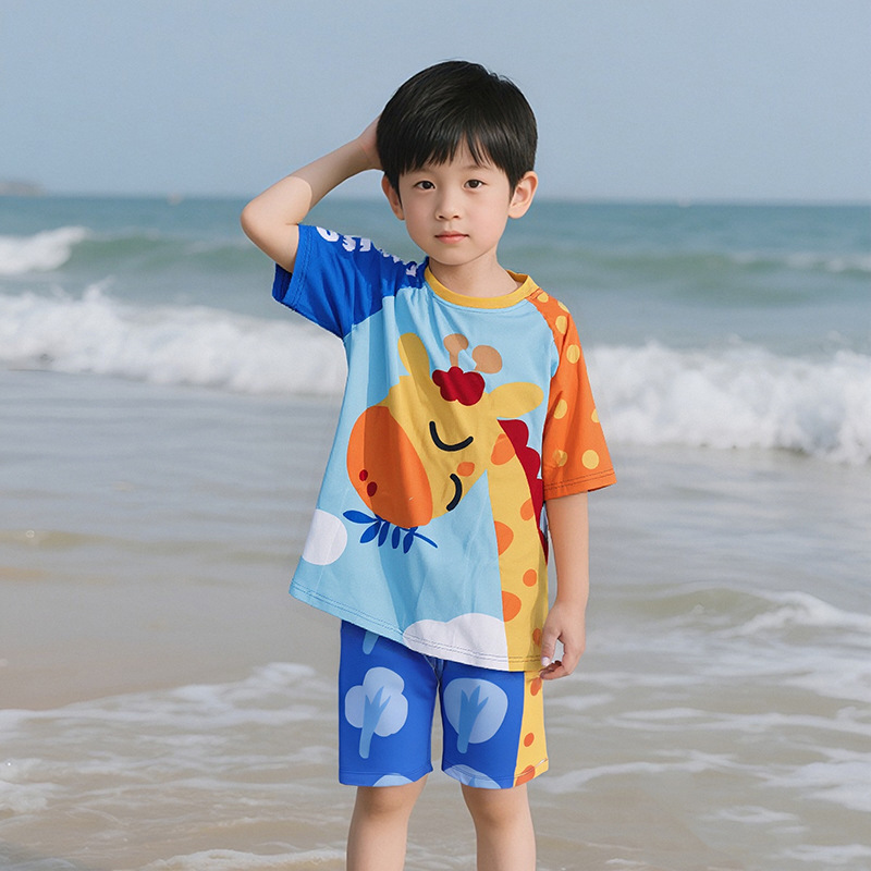 Trajes de baño para niños niños dibujos animados lindos niños protectores solares secado rápido estudiantes surf trajes de baño de vacaciones