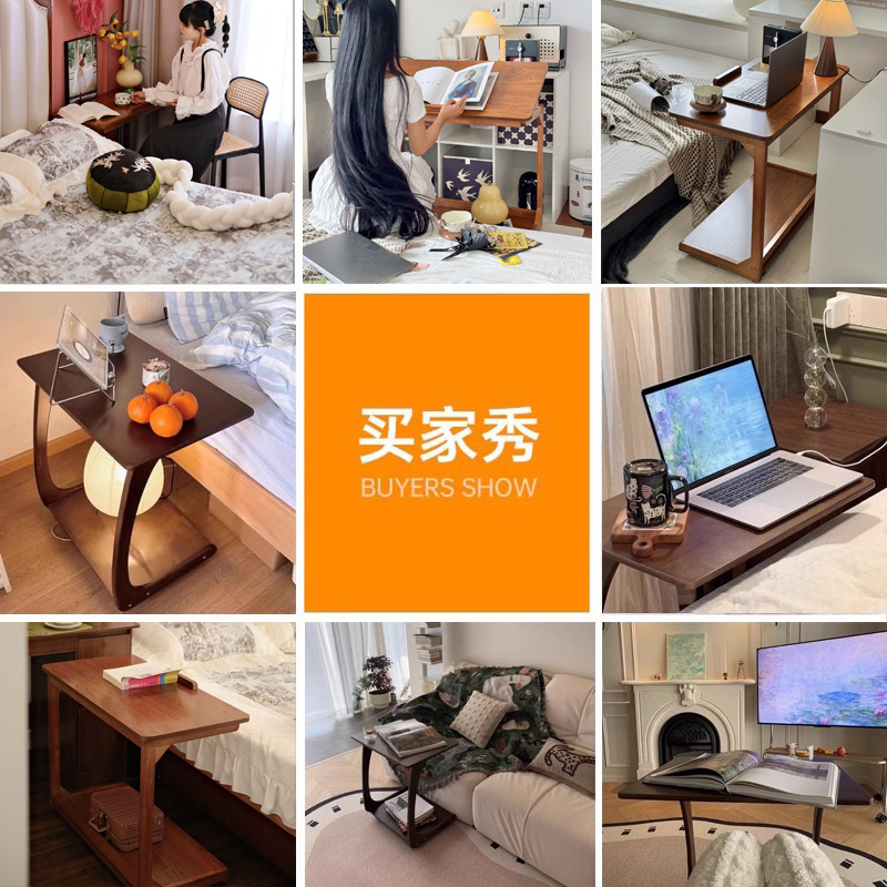 Mesa de computadora plegable móvil pequeña mesa de madera maciza dormitorio mesa de trabajo simple con ruedas escritorio