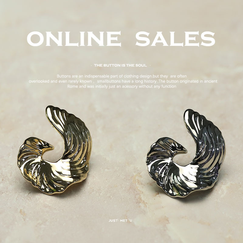 YES Yisen Special-Shaped Double-Hole Exquisite Button Fur Jacket Sweater Coat Button Double-Sided Neoni Windbreaker Decorative Buckle