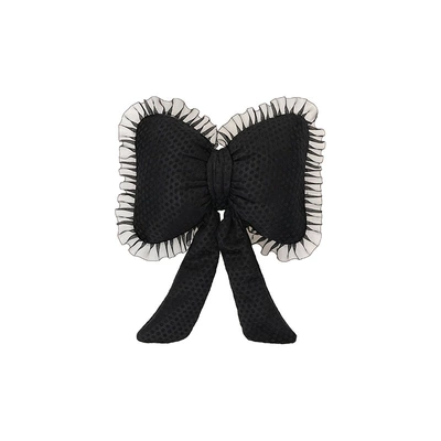 High-End Feel, Breathable Car Seat — Seat cushion, seat cover - lace-polka-dot-ribbon-headrest-black