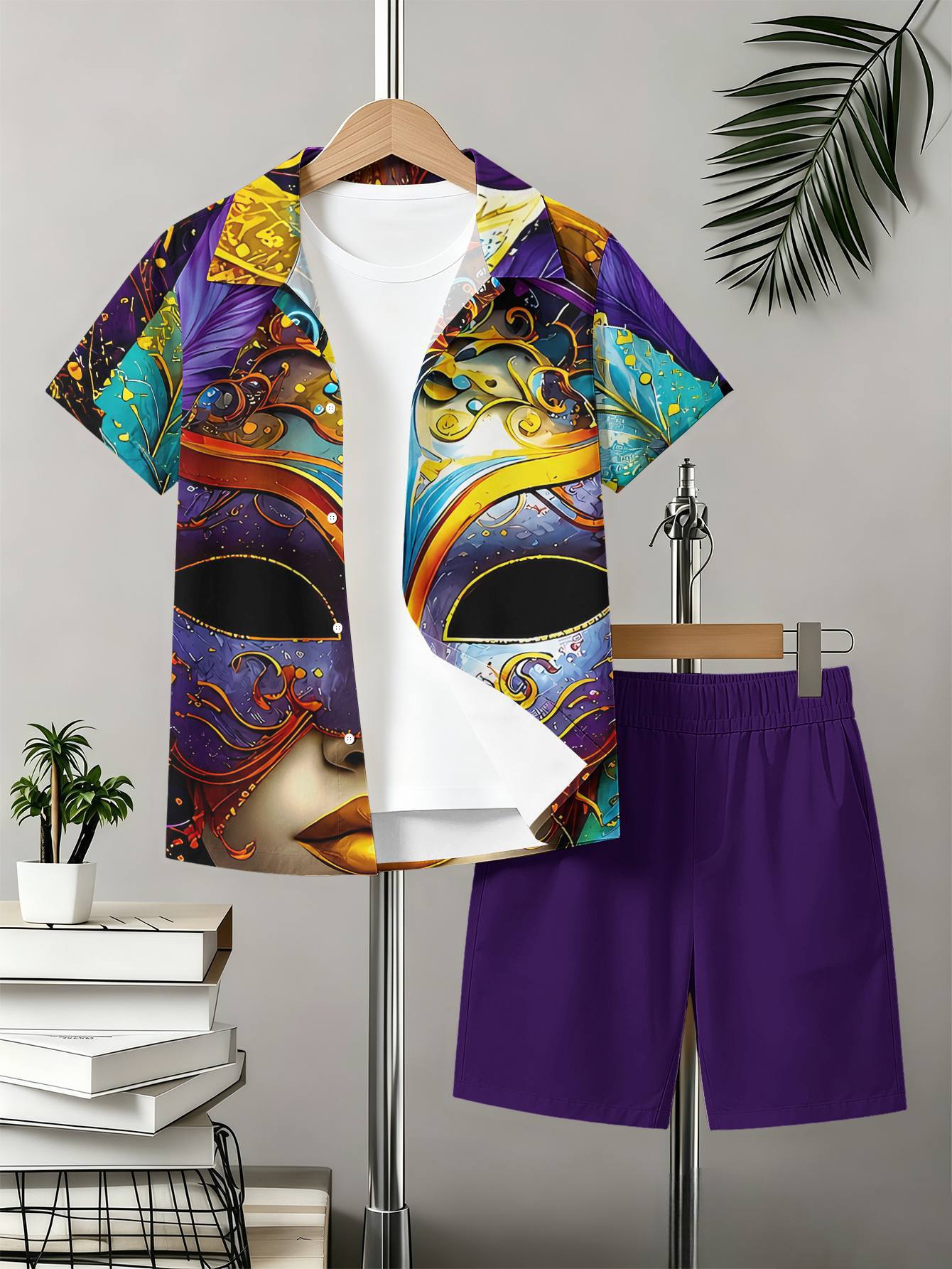 Boys 3d Printed T-shirt And Shorts Set With Pattern Designs_voghion.com