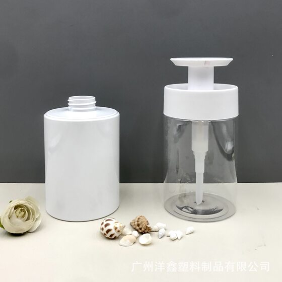 New 500ml Big Screw Teeth Pump Facial Cleanser Bottle Shampoo Shower Gel Hair Conditioner Bottle PET Wash Bottle