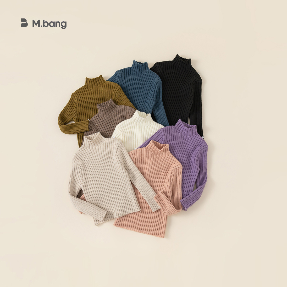 宥宝童装秋冬儿童毛衣男女童纯色高领针织衫洋气打底上衣小童t恤