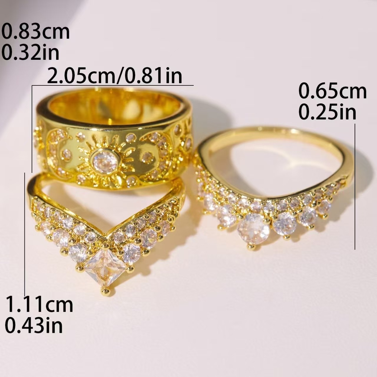 Minimalist Stackable Ring Set With Cubic Zirconia For Women_voghion.com
