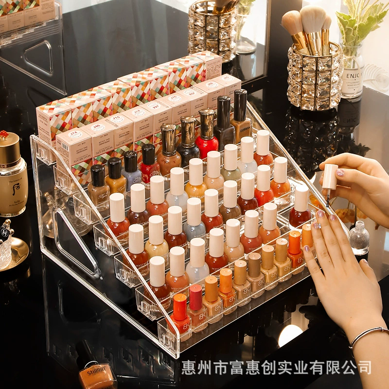 Acrylic Nail Polish Display Stand, Transparent Plastic Organizer, Multi-Layer 3–7 Tier